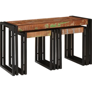 vidaXL Н nesting маса 3 бр. Кафяв и черен 82 x 40 x 45 см (4104732)