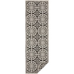 Hanse Home Черно-кремав килим за открито , 80 x 350 cm Jardin - NORTHRUGS (104129-80x350)