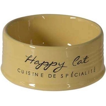 DUVO+ Keramická miska pre mačky HAPPY CAT žltá 10,5cm 300ml
