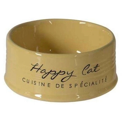 DUVO+ Keramická miska pre mačky HAPPY CAT žltá 10,5cm 300ml