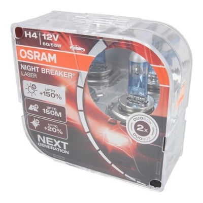 OSRAM Крушка OSRAM H4, 12V, 60/55W, 1650lm, 2 броя