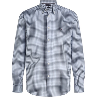 Tommy Hilfiger Men's Flex Poplin Gingham Long-Sleeve Patterned Shirt - Sweet Blue 0G1