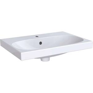 Geberit Acanto - Умивалник 60x42 см, отвор за смесител, с преливник, с KeraTect, бял 500.631. 01.8 (500.631.01.8)