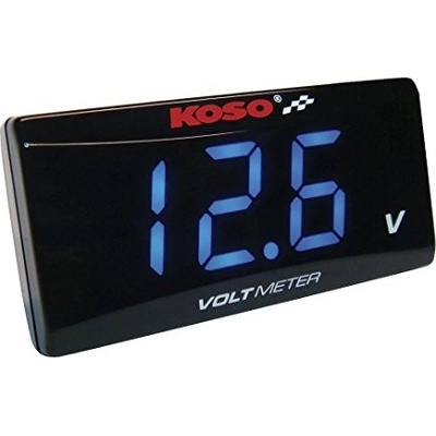 Koso voděodolný voltmetr model SUPER SLIM (modré podsvětlení) (EL)