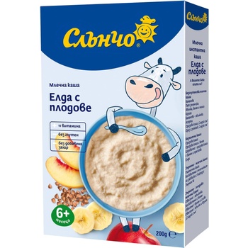 Слъчно Слънчо млечна каша елда с плодове - 200 г