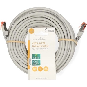Nedis CCGL85220GY100 UTP / FTP Cat6 пач кабел, RJ45 с позлатени контакти, 10/100/1000 Mbit/s, дължина 10 м (CCGL85220GY100)