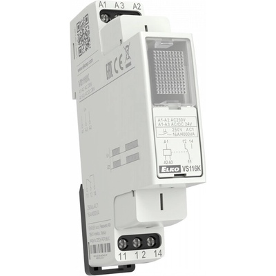 ELKO EP VS116K/červená Pomocné relé 16 A, 230 V AC / 24 V AC/DC, červená LED