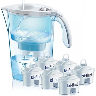 LAICA J996050 Механичен филтър за вода Stream Line с 6 универсални филтърни касети Bi-Flux - бял (J996050)