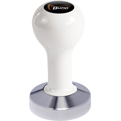Buna Café tamper kov biely, TP, nerez mat, konvexný 58 mm