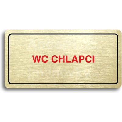 ACCEPT Piktogram WC CHLAPCI - zlatá tabulka - barevný tisk