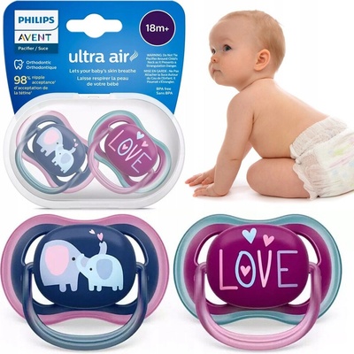 Avent Philips silikon cumlík Air fialová/ružová 2ks