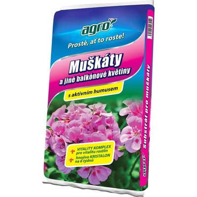 Agro CS Substrát na muškáty a iné balkónové kvety 20 l