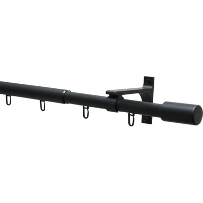 Teleskopická garniža sada Thasos kovová Ø19/22 mm 100-190 cm čierna
