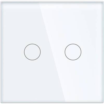ELMARK Element СТЪКЛЕН МАЛЪК ПАНЕЛ 2 БУТОНА, БЯЛ (195sp2g/wh)
