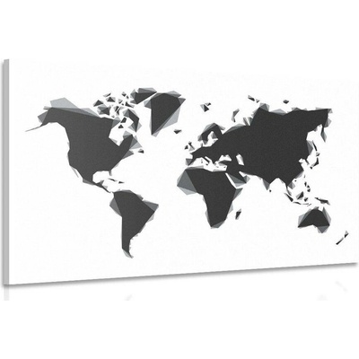 Obraz abstraktní mapa světa v černobílém provedení - 120x80