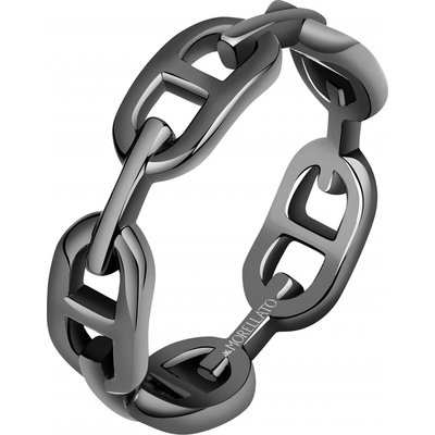 Morellato Nadčasový černý prsten z oceli Catene SATX250