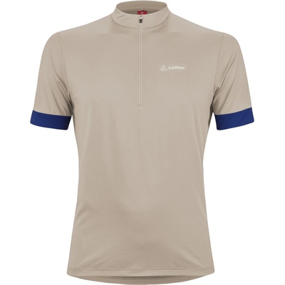 Löffler Мъжка фланелка с къс ръкав за колоездене Löffler Bike Shirt Half-Zip Pukka Cycling jersey - Sahara - размер 50 (EU) (056-3502-0812)
