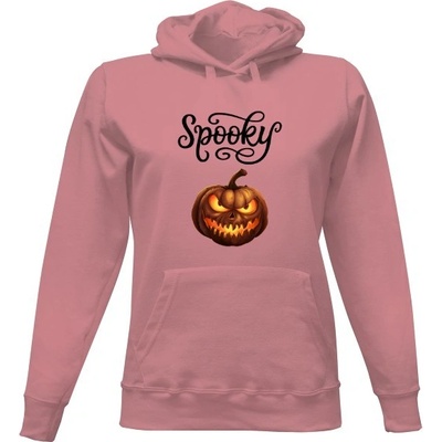 Dámská mikina s kapucí s potiskem Spooky mikina dámská dámské Pastelově růžová