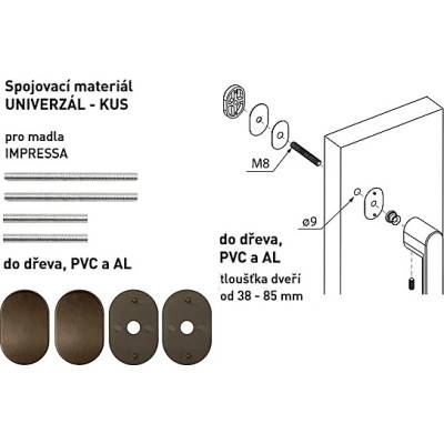 Spojovací materiál UNIVERZÁL pre MADLO MP MPK - IMPRESSA ks (HNM - Hnedá matná), MP Hnedá