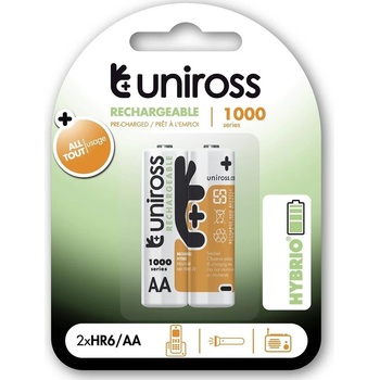 Uniross Акумулаторни батерии Uniross 8474, AA, 1.2V, 1000mAh, NiMH, 2бр (8474)