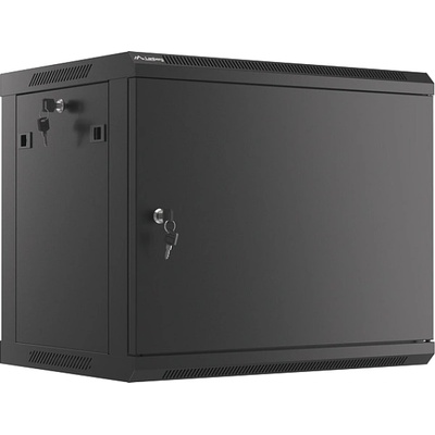 Lanberg rack cabinet 19" wall-mount 9U/600x450 for self-assembly with metal door black (flat pack) (WF01-6409-00B)