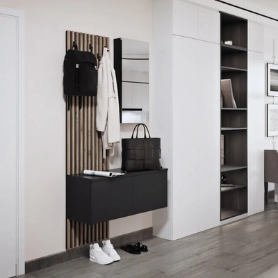 Tempo Kondela Předsíňová sestava rebeka černá dub artisan – Zboží Mobilmania