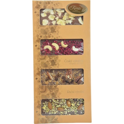 Kamila Chocolates Kolekce mléčných čokolád s posypem 4 x 50 g 200 g