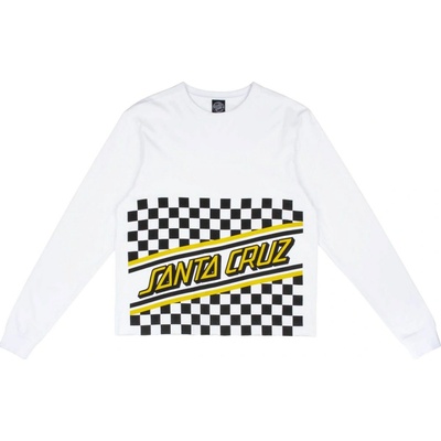 SANTA CRUZ tričko Checker Cut Off L/S T-Shirt White