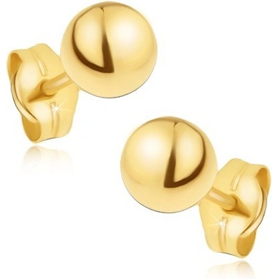 Šperky Eshop náušnice ve žlutém zlatě hladké kuličky S1GG22.07