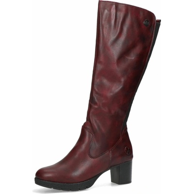 Rieker dámské kožené kozačky bordó