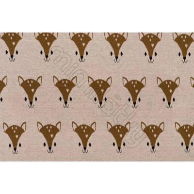 Žakár kočky na béžové BIO