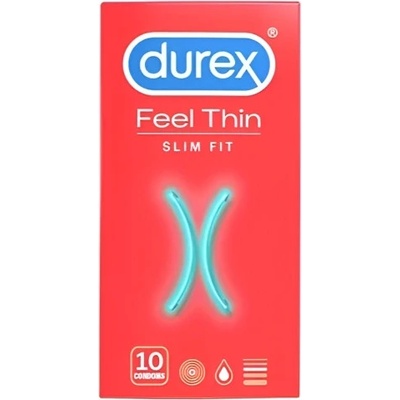 Durex 10 бр. Тънки, широки презервативи Durex Feel Thin Slim