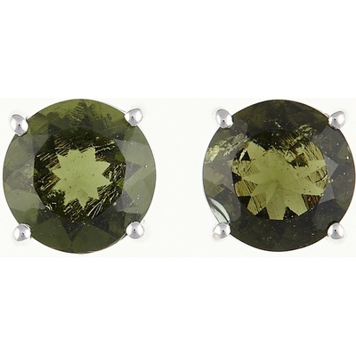 My Moldavite Stříbrné náušnice s vltavíny 109-2