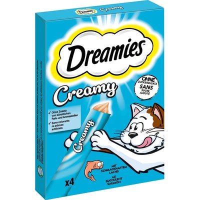 Dreamies 4х10г Creamy Snacks Dreamies, лакомство за котки - сьомга