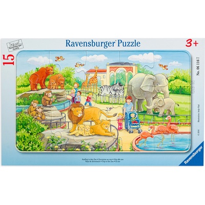 Ravensburger Пъзел Ravensburger от 15 части - Разходка до зоопарка (06116)