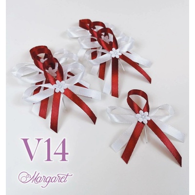 Saténové svatební vývazky V14 (Deep Red) – Zboží Dáma