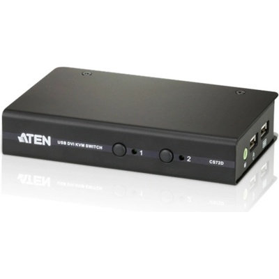 Aten CS-72D-AT 2-Port USB DVI KVM Switch 1x 1.2m 44-pin KVM Cable Set Non-powered