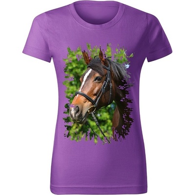 Dámské tričko s koněm č.01 Fialové – Hledejceny.cz