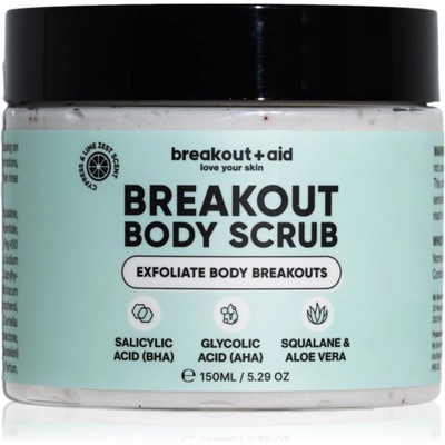 breakout + aid Body Scrub пилинг за тяло против акне 150ml