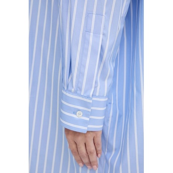 Max Mara Памучна рокля Weekend Max Mara MOLINA в синьо дълга с уголемена кройка 2525226121600 (2525226121600)