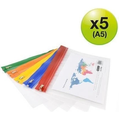 RAPESCO Obálka na zip Zip Strip, mix barev, A5, RAPESCO 120692