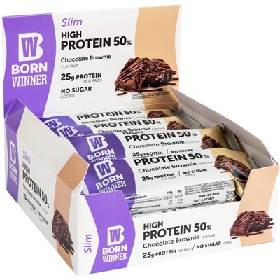Born Winner Slim 50% High Protein Bar [12 x 50 грама] Шоколадово брауни
