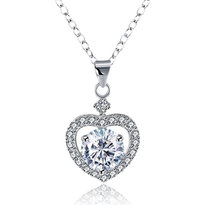 Elanis Jewel Stříbrný náhrdelník srdíčko s čirým zirkonem EJ00325
