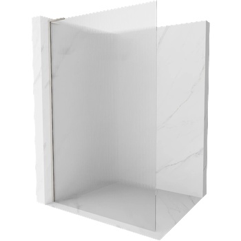 Mexen Kioto L Стенна преграда за душ Walk-in 110 x 200 см, райета, никел полиран - 800-110-103-97-09 (800-110-103-97-09)