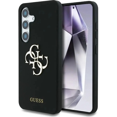 GUESS Силиконов калъф Guess Big 4G Logo Bottom Script за Samsung Galaxy S25 - черен (3666339449360)