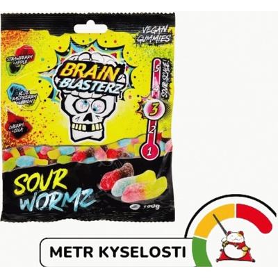 Brain Blasterz Sour Wormz Gummies 100 g