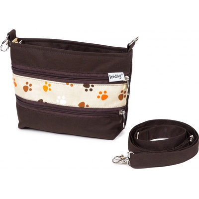 Iridog Pamlskovník & crossbody 2V1 tmavě hnědý s barevnými tlapky š21 x v15 cm