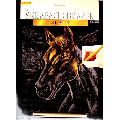 ARTLOVER Škrabací obrázek zlatý Kůň