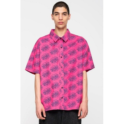 Santa Cruz košela Broken Dot krátký rukáv hot pink