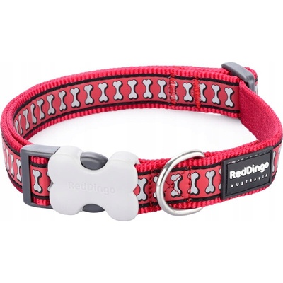Red Dingo Materiálový obojek pro psa s odrazkou